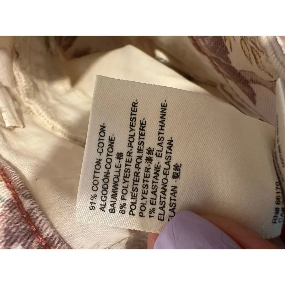 Pilcro Anthropologie Floral High Rise Trouser Bootcut Boho Jeans Size 29 NWT
